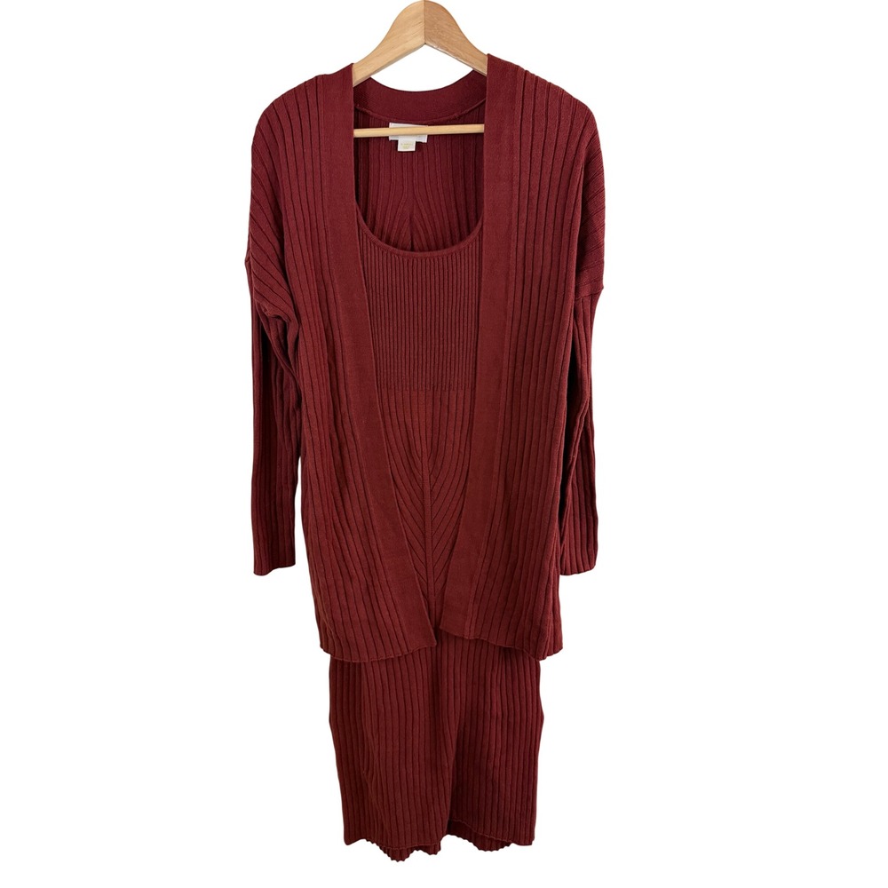 Maeve Anthropologie Ribbed Knit Cardigan Dress Set Size XS 2 Pieces